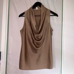 Boston Proper Gold Cowl Blouse | Size 8